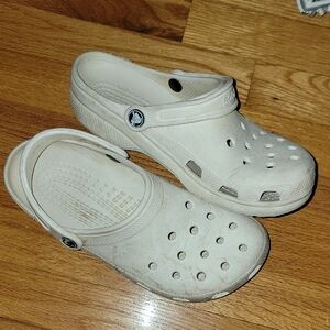 Well Loved White Crocs